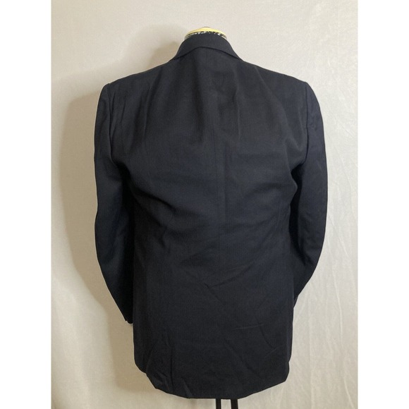 Mens Suit Jacket Blazer Sport Coat 40R 44" Navy Blue 2 Button Wool Stafford Mint - Picture 5 of 15